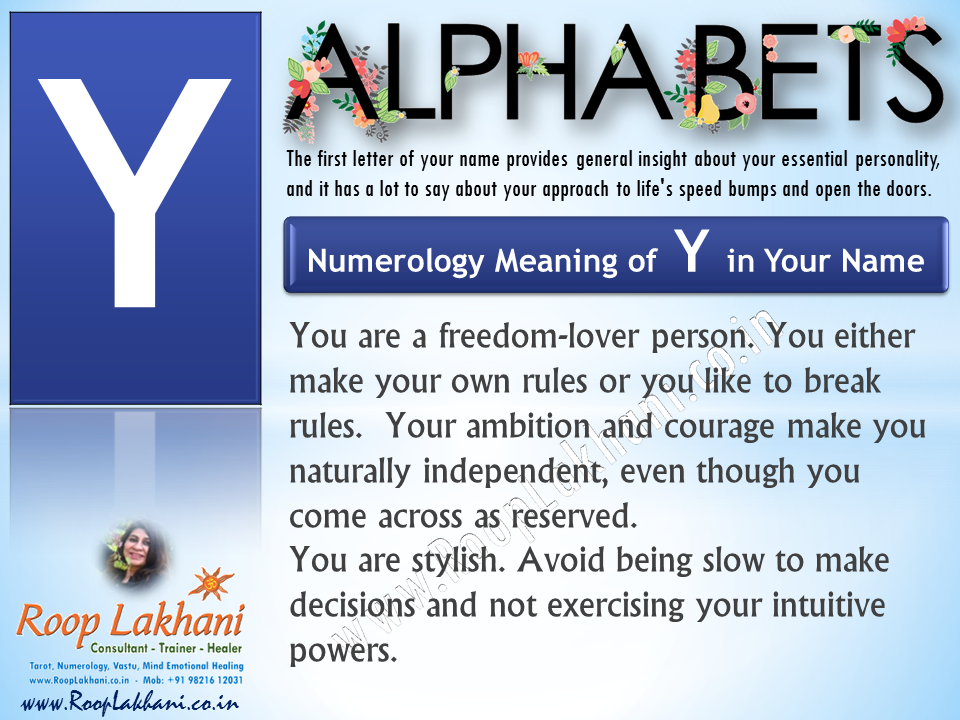 Numerology Alphabet Y (25/26) Roop Lakhani