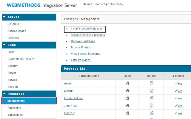 albert's blog: [webMethods] 如何將 export 的 package zip file，import 到另外一台 ...