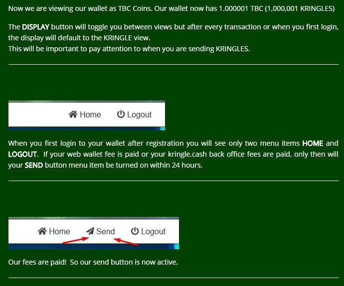 How to activate Kringle Cash sending button activation LearnCode