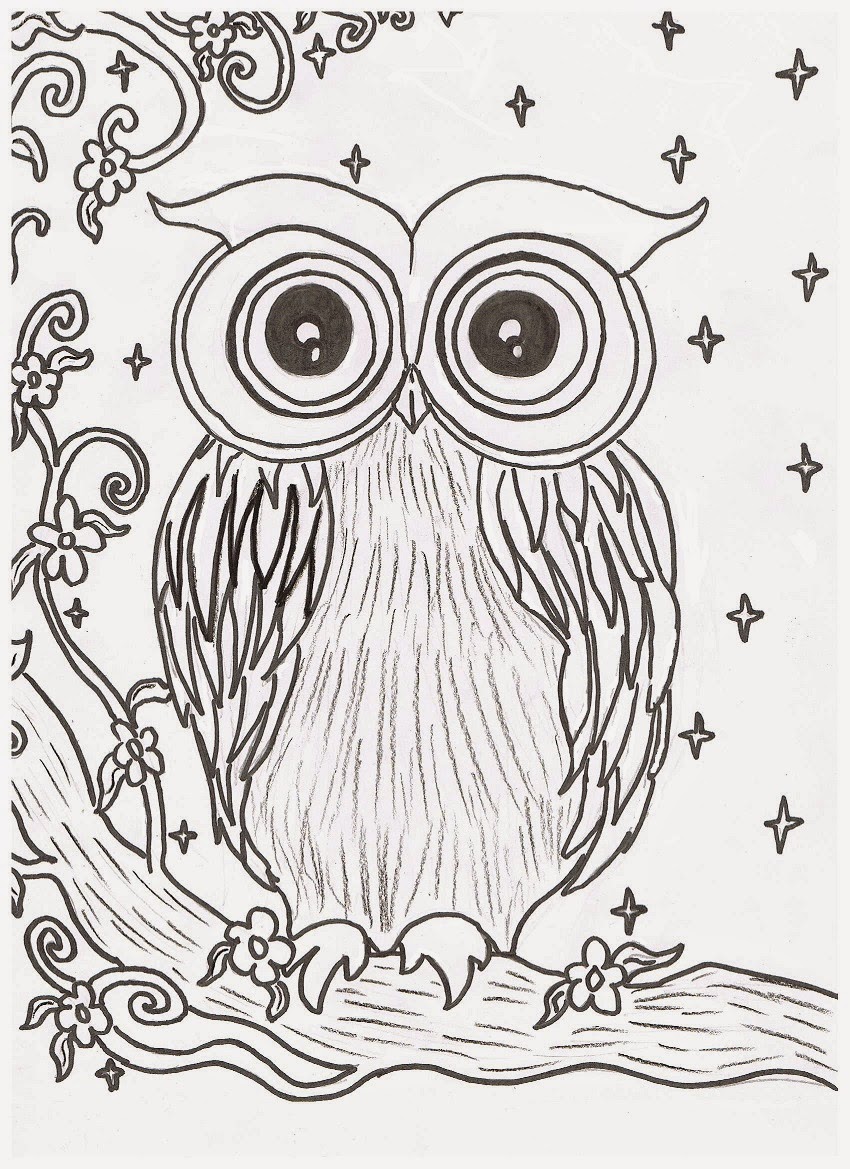 Rachel Maybeth : Night Owl Painting Print (and a free coloring page!)