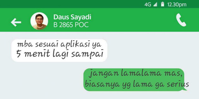 Pikiran Ngeres Jangan Baca, Chat Kocak Driver Ojol yang Bikin Gagal Fokus Pikiran Ngeres Jangan Baca, Chat Kocak Driver Ojol yang Bikin Gagal Fokus