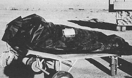 This photo from the Air Force's The Roswell Report shows one of test dummies in its insulation bag