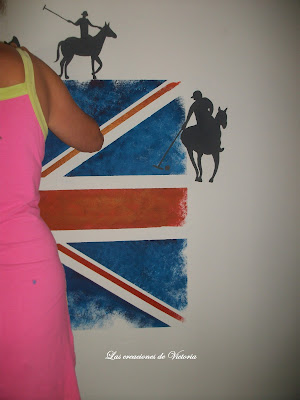 Las creaciones de Victoria.Vintage.Mural juvenil.Decoración dormitorio niño