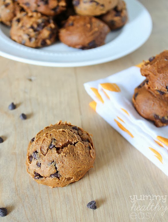 Easy Pumpkin Cookies with only three ingredients that are moist and low fat