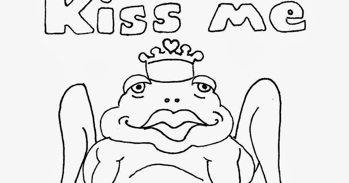 Coloring Pages for Kids by Mr. Adron: Kiss Me, Frog Prince Valentine