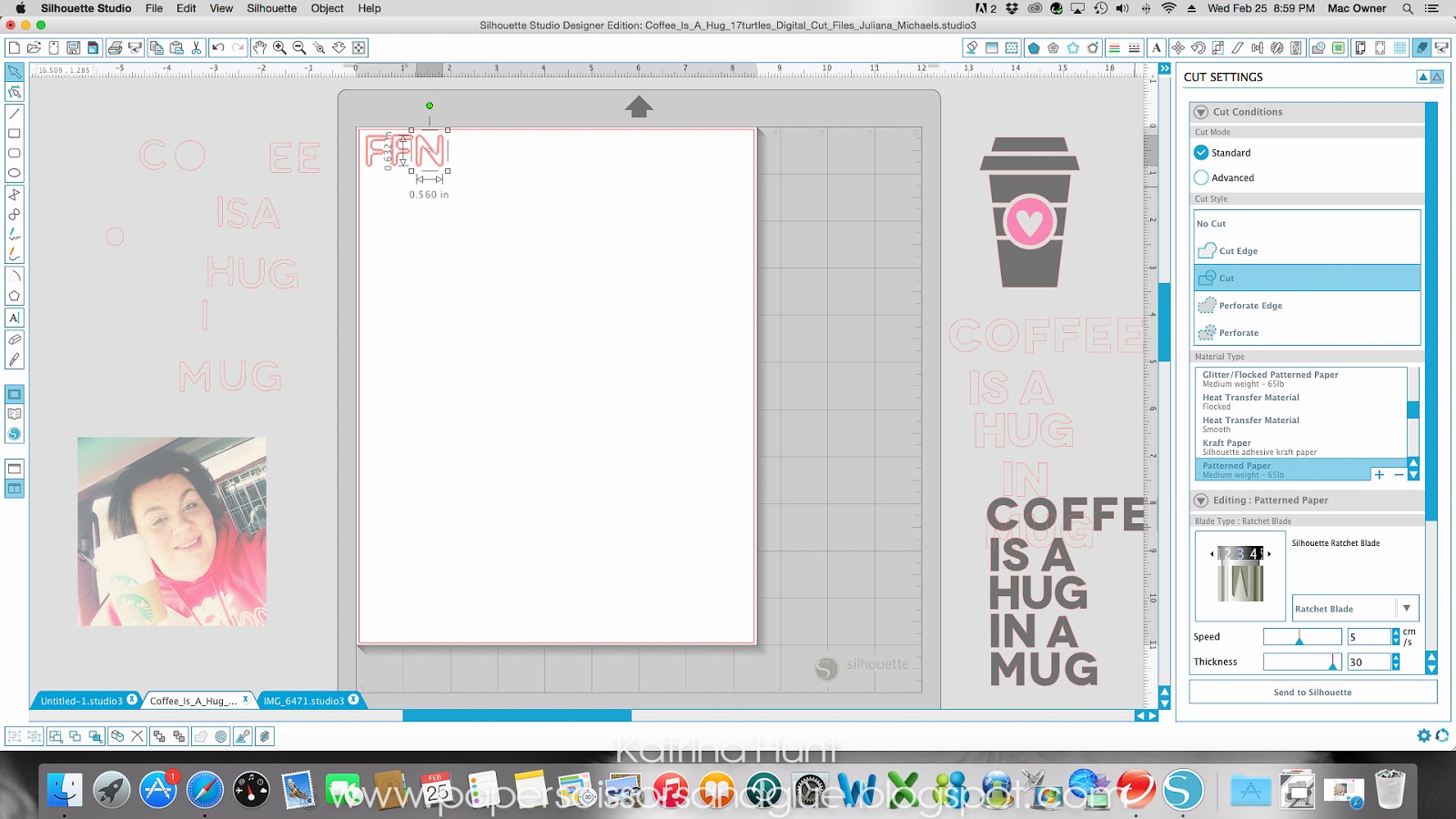 Coffee Is A Hug In A Mug Scrapbook Page and Silhouette Sketch Pen Tracing Tutorial by Katrina Hunt featuring 17turtles Digital Cut Files