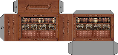 Papermodel dungeon furniture 3d foldup bookshelf