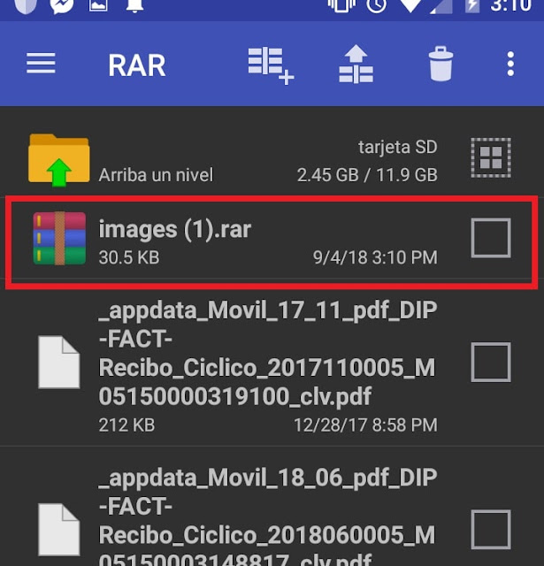 Abrir archivos rar en android paso 4