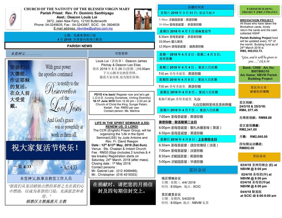 Parish Pastoral Building Project * * * Nativity of Blessed Virgin Mary