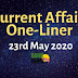 Current Affairs One-Liner: 23rd May 2020