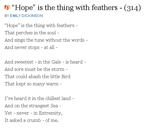 Emily dickinson hope essay
