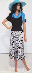 Classic Black and White Floral and Zebra Print in a full circle stretch knit jerseyi