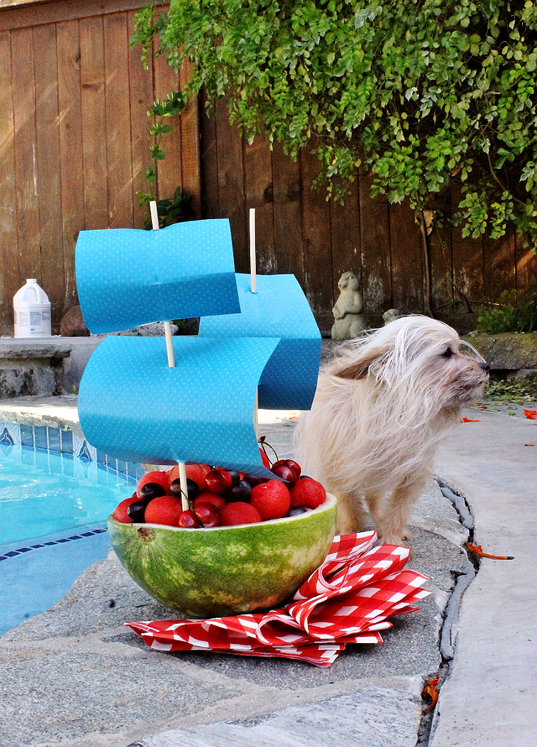 This Simple Watermelon Fruit Boat makes any Summer BBQ instantly more fun! Amazing Summer BBQ Ideas On A Budget #DoThe99 #99Obsessed #AD