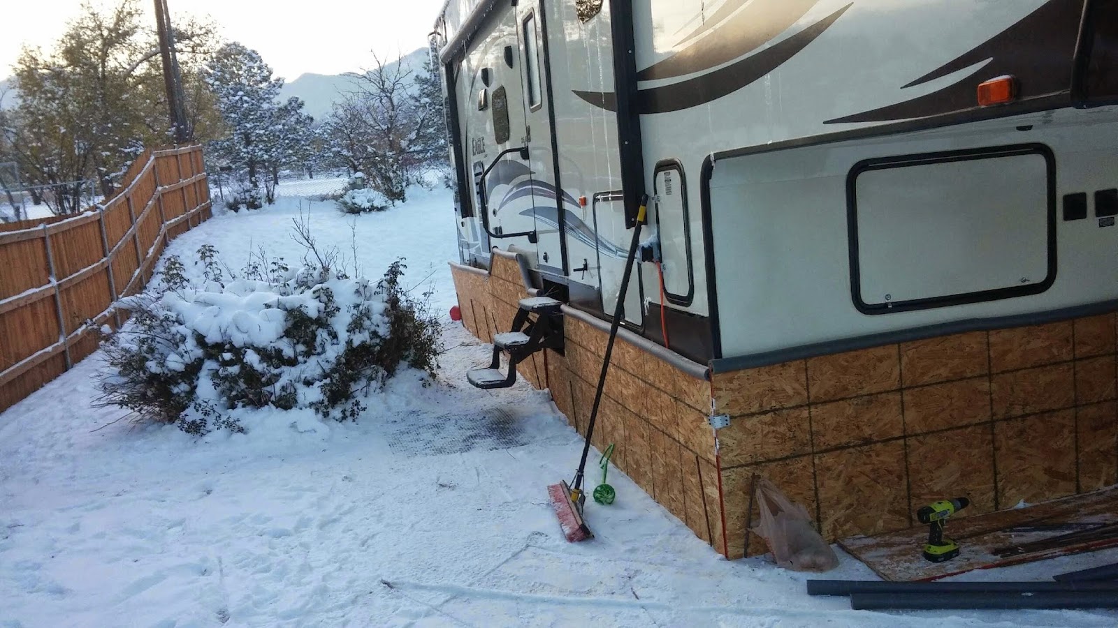 Adventures In Full Time RV Living Project Skirting and RV pup is not