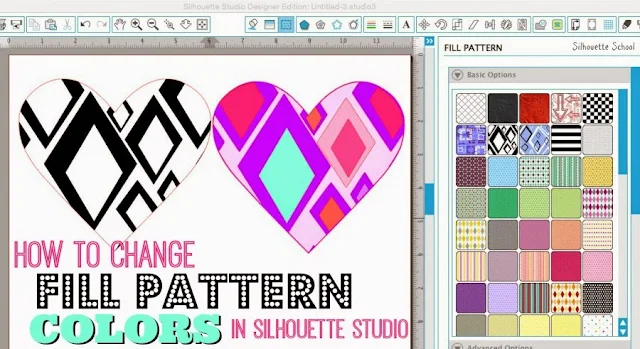 Silhouette Studio, change colors, fill pattern, Silhouette tutorial