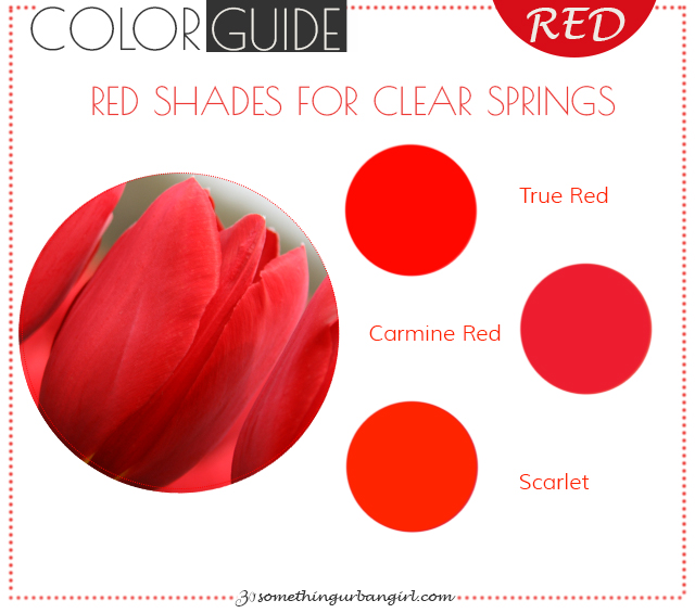 The best red color shades for Clear Spring seasonal color women