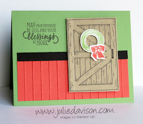 Stampin' Up! Barn Door Card Kit for January 2018 Stamp of the Month Club ~ 2018 Occasions Catalog ~ www.juliedavison.com/clubs