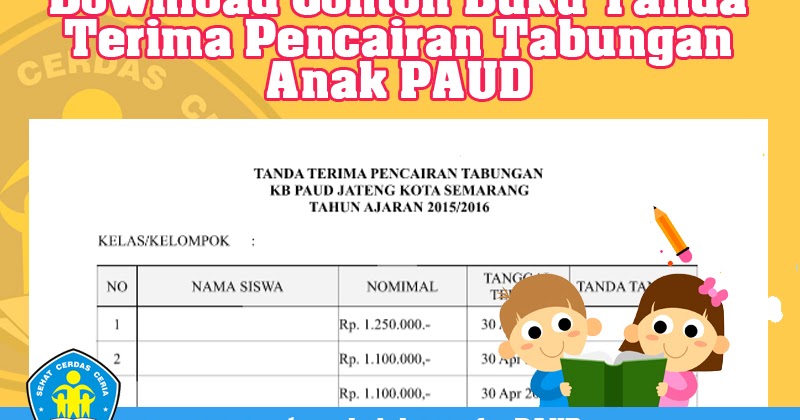 Download Contoh Buku Tanda Terima Pencairan Tabungan Anak