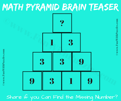 Pyramid Picture Maths Puzzle and Answer | Number Puzzle