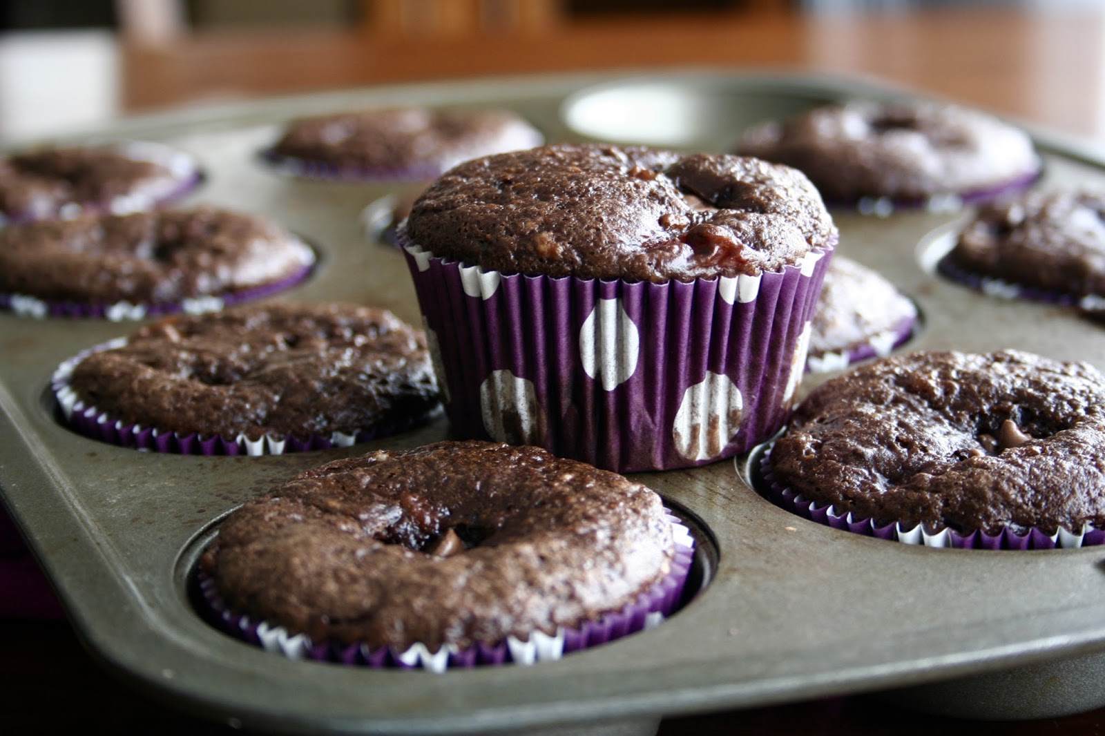 Strawberry Banana Fudge Muffins