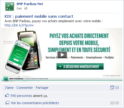 BNP Paribas KIX sur Facebook