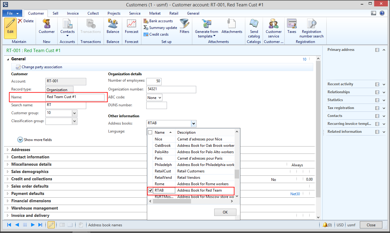 Dynamics AX Tips AX 2012 Address Book Security Based on Team