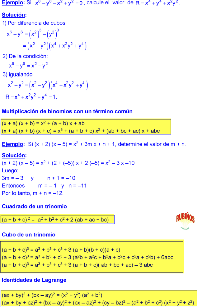 Productos Notables Problemas Resueltos