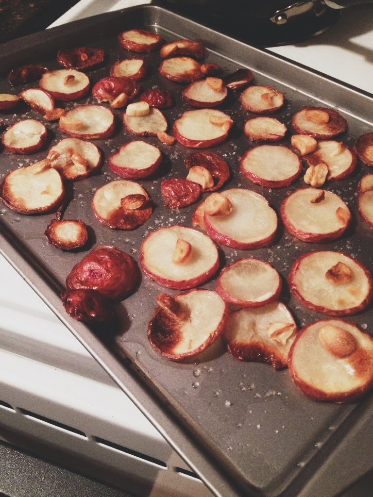 homemade baked red potato chips floral and flannel
