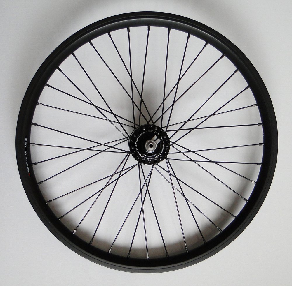 Jeu De Roues VTT 20 Pouces 36 Rayons - Jantes Avant/arrière Disque, Aluminium, Noir, Pour Plusieurs Types De Vélos