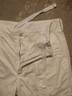 FWK by Engineered Garments Fatigue Short in White 20's Cotton Twill