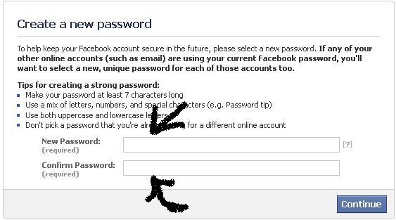 Set new password without old password