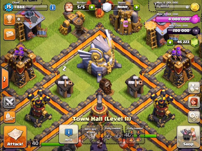 Mod Coc Update Terbaru TH 11 Unlimited Gems, Elixir and Gold