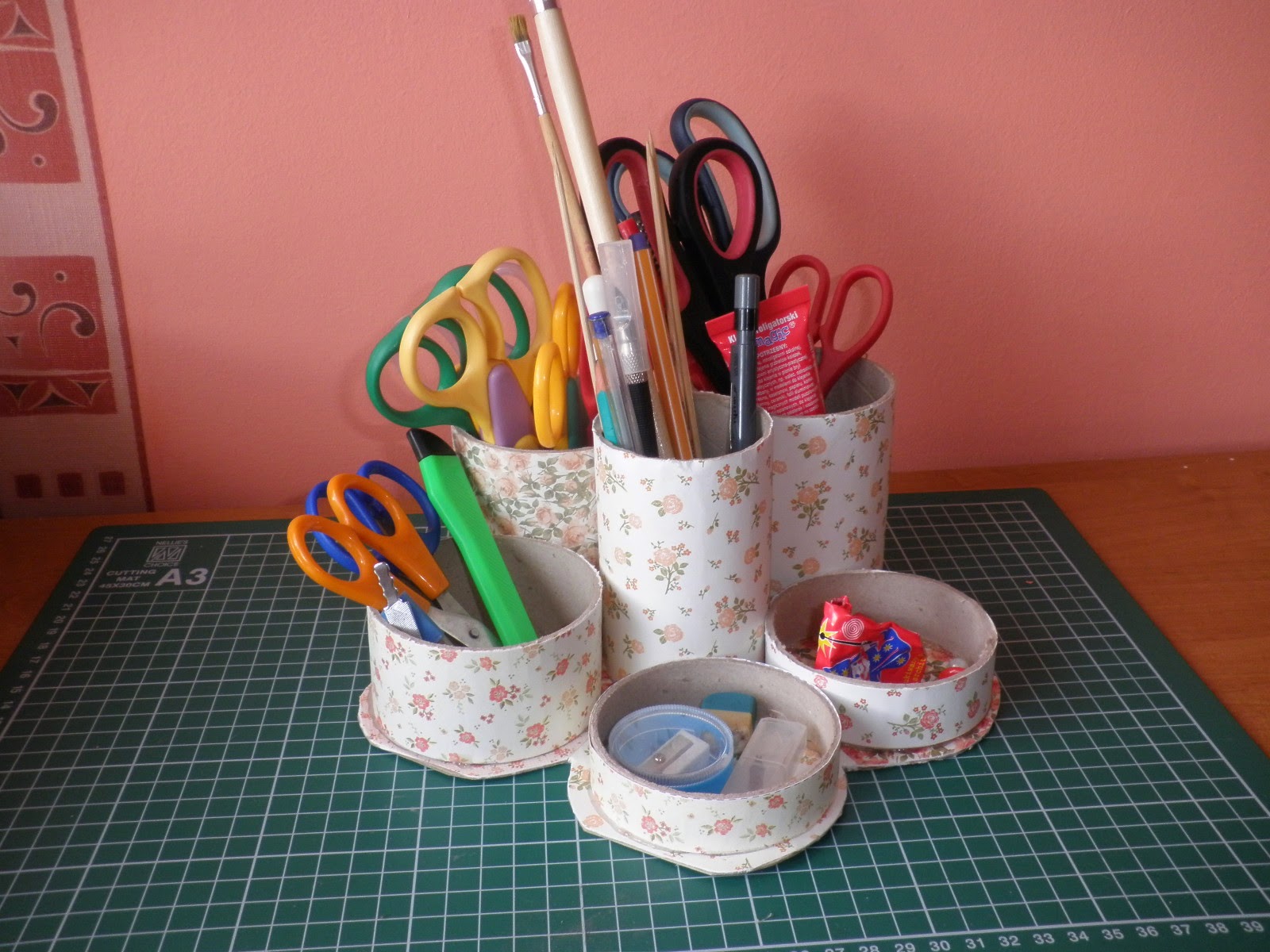 groszowe historie: Organizer na biurko - zrób to sam