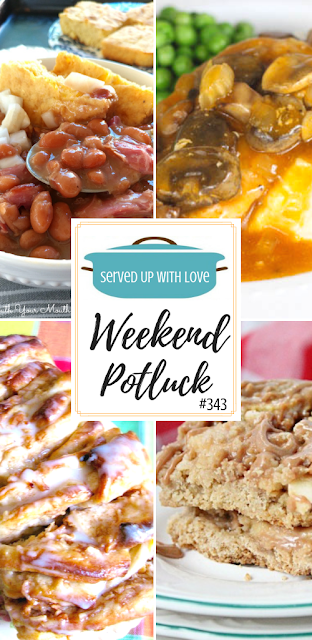 Green Apple Pull Apart Bread, Crock Pot Pork Chops, Baked Ham Balls, Caramel Apple Crisp Bars, and Slow Cooker Pinto Beans are all featured recipes at Weekend Potluck over at Served Up With Love. 