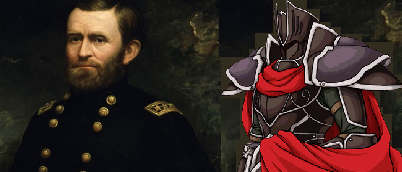 Union general Ulysses S. Grant of the Civil War with The Black Knight from Fire Emblem: Path of Radiance