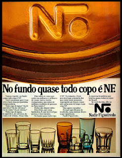 propaganda copos Nadir Figueiredo; vidro; os anos 70; propaganda na década de 70; Brazil in the 70s, história anos 70; Oswaldo Hernandez;