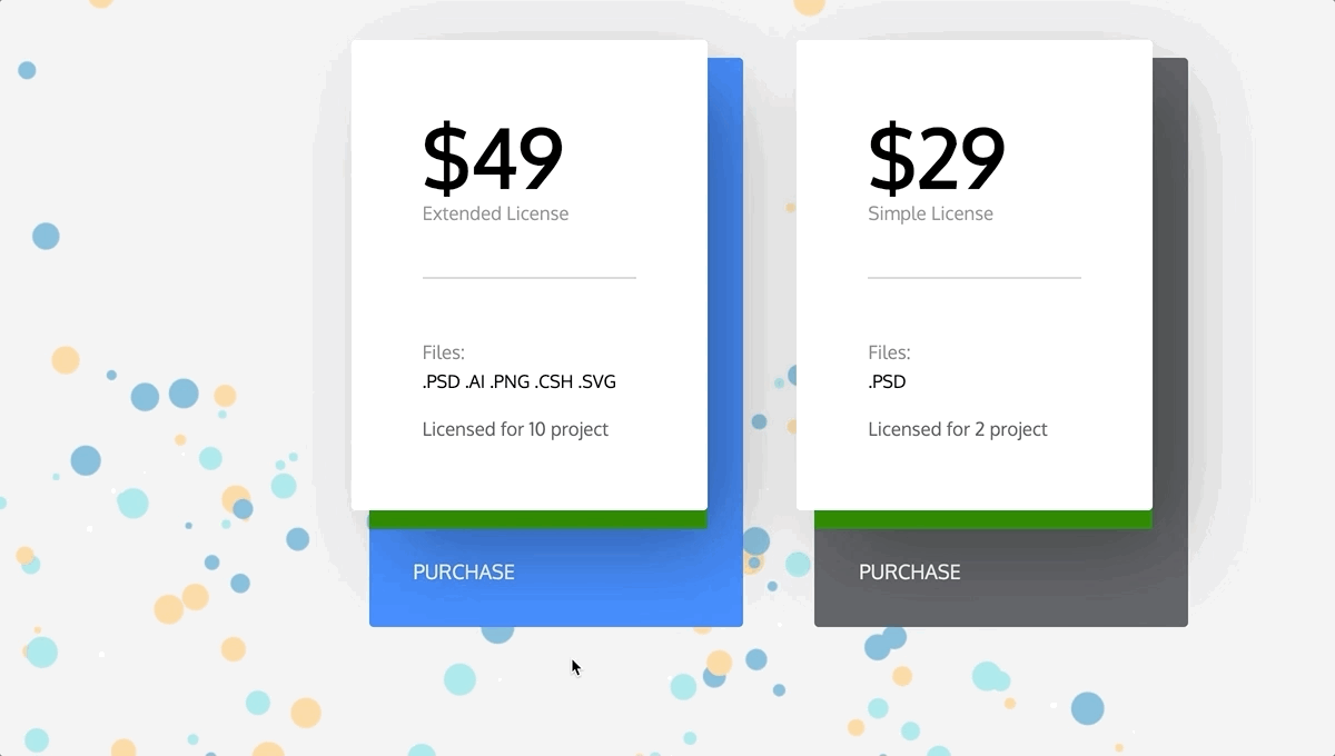 Particle Animation Pricing Table
