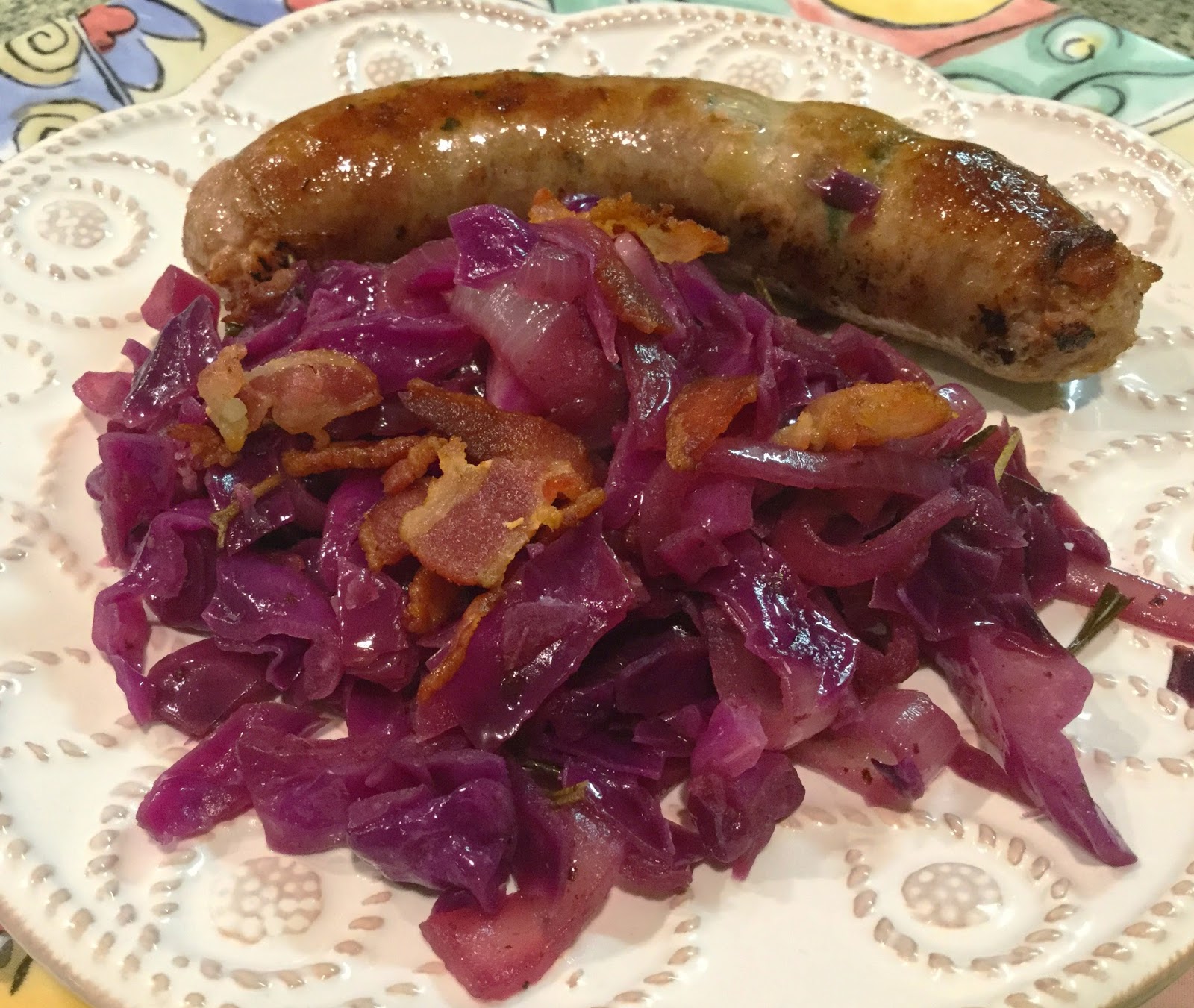 Diabetics Rejoice! Sautéed Red Cabbage with Bacon and Onions
