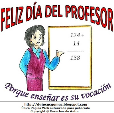 Profesora a color Dibujo de una profesora alusvio al Día del profesor pintado a colores (Profesora o Maestra de matemáticas en su pizarra). Dibujo hecho por Jesus Gómez