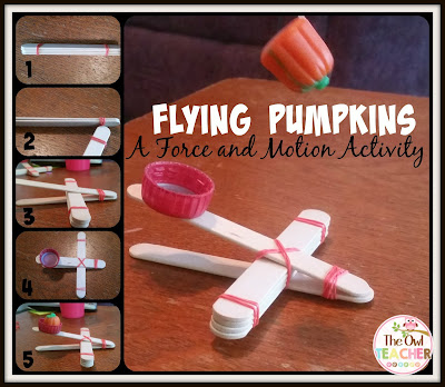 Force and motion catapults to fly Halloween pumpkins through the air! Updated! Check out this fun force and motion activity with a freebie for Halloween, where students learn the relationship between force, speed, and distance!