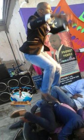 Photos: Controversial SA Pastor Orders Members Of His Congregation To Fall Into A Deep Sleep, Jumps On Their Bodies