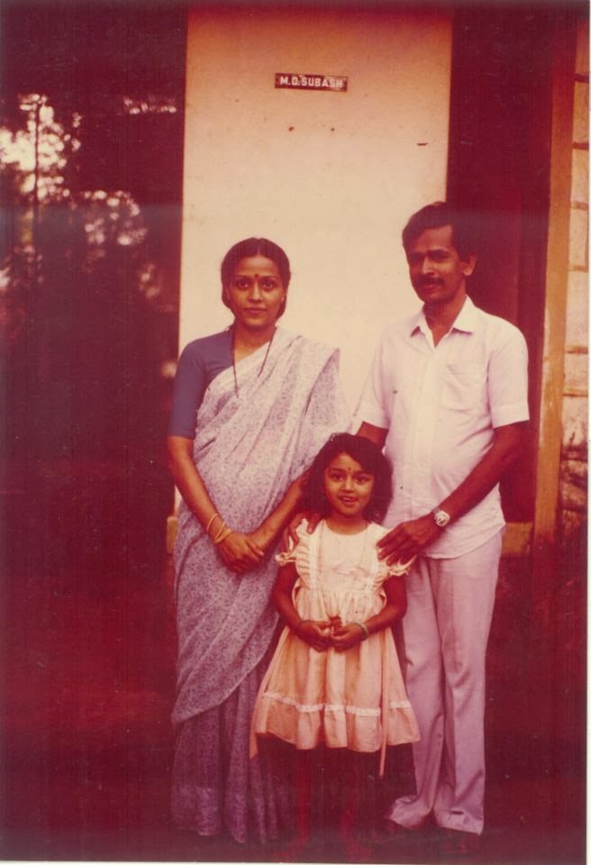 Actress Pallavi Purohit (Pallavi Subhash Chandran) Childhood Photo with Parents Father & Mother | Actress Pallavi Purohit (Pallavi Subhash Chandran) Childhood Photos | Real-Life Photos