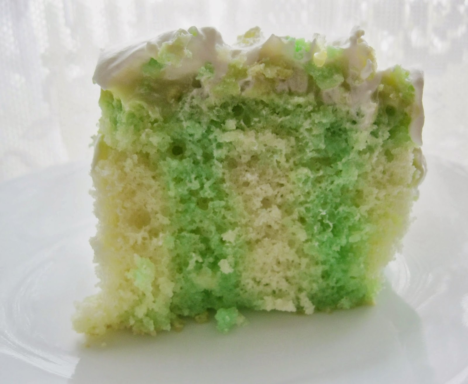A Handful of Everything Green Jello Cake