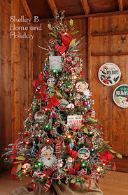 Decorated Christmas tree photo from the Tree Lot collection by RAZ Imports. Ornaments are available for purchase at Shelley B Home and Holiday.com
