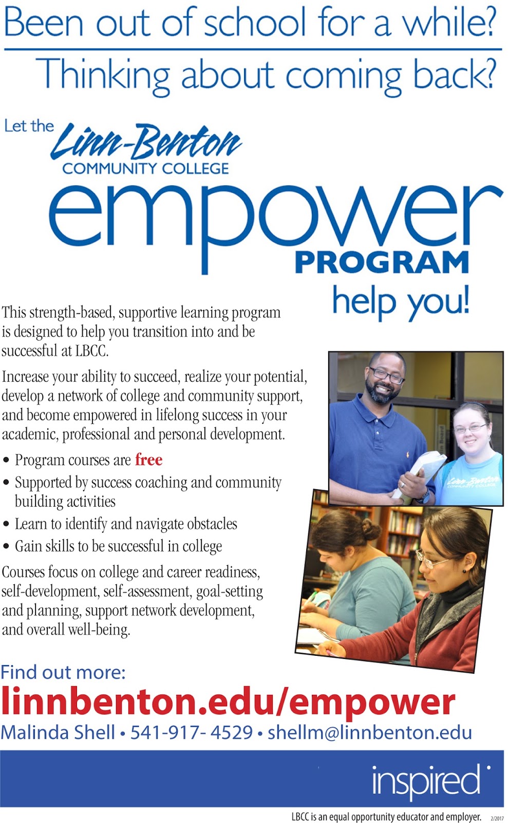 Free “Empower Program” helps adults transition back to school