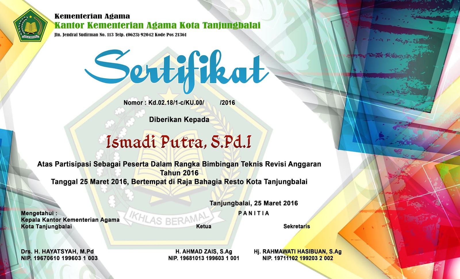 CD Desain Sertifikat Format PSD PUTRA MEDIA