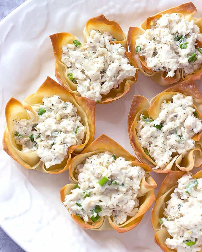 Crab Salad Stuffed Wonton Cups CookPed