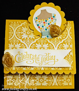 Dress Up Pop Through Card by Stampin' Up! Demonstrator Bekka Prideaux - she teaches people to make beautiful cards like this at her classes - check them out here