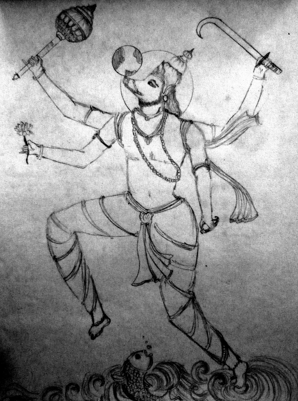 Creative How To Draw Sketch Of Narasimha Coming Out Of Pole for Kindergarten