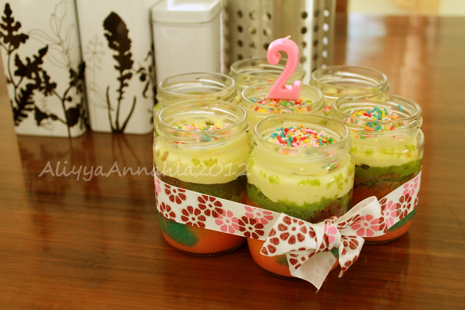 Aliyya Annahla Cake in a Jar Rainbow in a Jar Birthday Cake